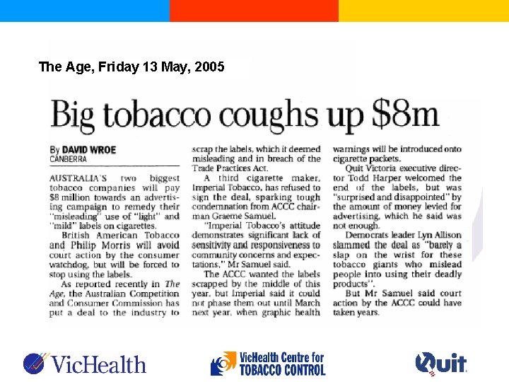 The Age, Friday 13 May, 2005 