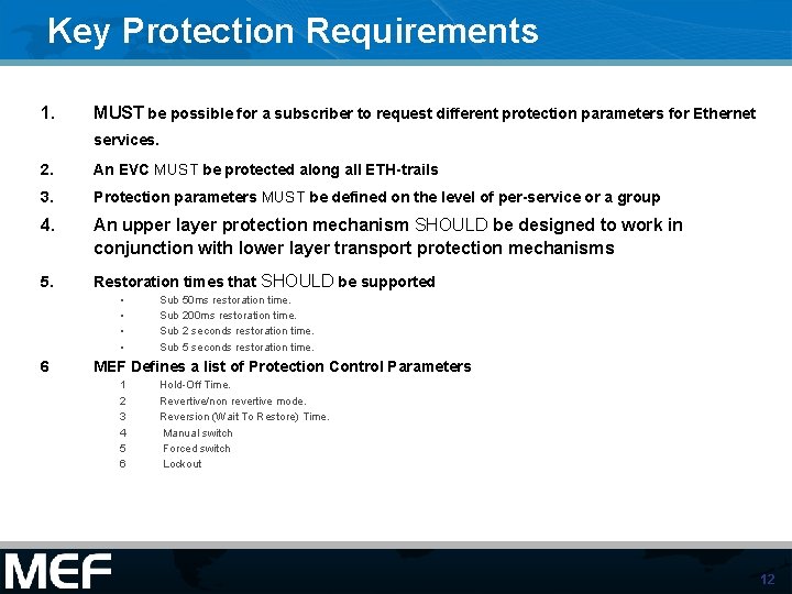 Key Protection Requirements 1. MUST be possible for a subscriber to request different protection