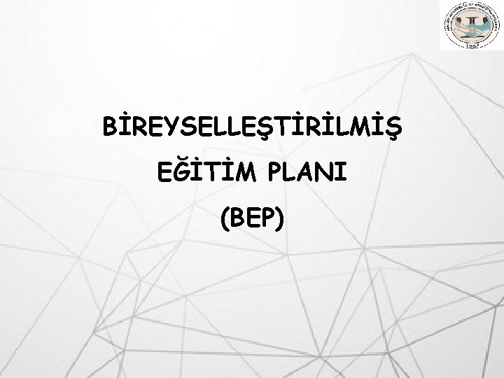 BİREYSELLEŞTİRİLMİŞ EĞİTİM PLANI (BEP) 