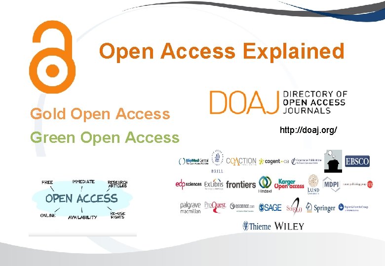 Open Access Explained Gold Open Access Green Open Access http: //doaj. org/ 