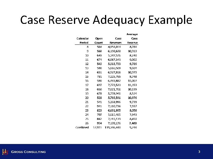Case Reserve Adequacy Example 3 
