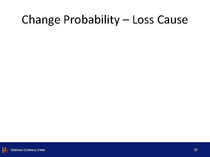 Change Probability – Loss Cause 33 