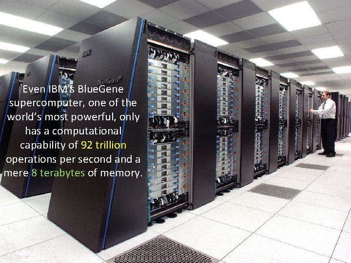 Even IBM’s Blue. Gene supercomputer, one of the world’s most powerful, only has a