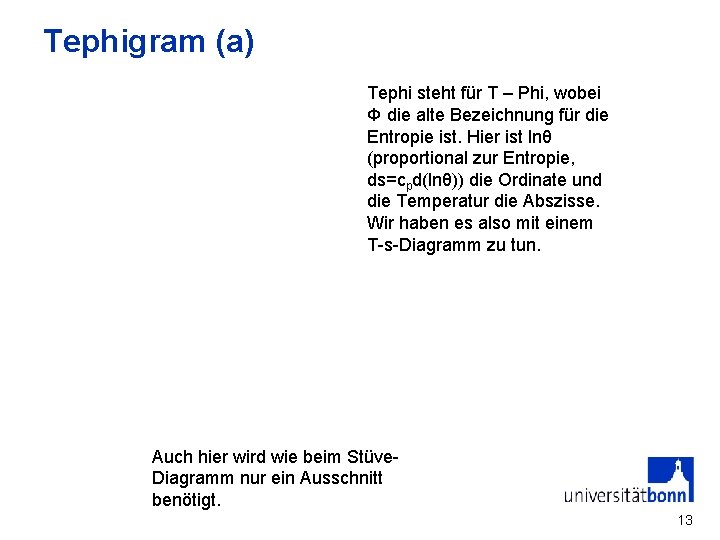 Tephigram (a) Tephi steht für T – Phi, wobei Φ die alte Bezeichnung für