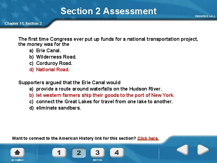 Section 2 Assessment Chapter 11, Section 2 The first time Congress ever put up