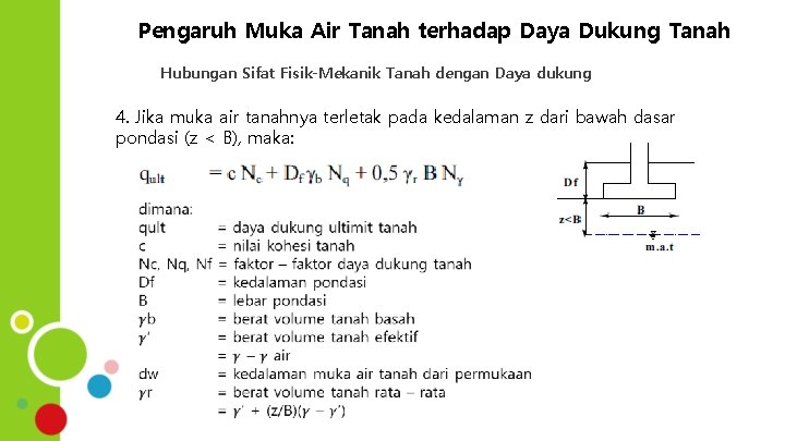 Pengaruh Muka Air Tanah terhadap Daya Dukung Tanah Hubungan Sifat Fisik-Mekanik Tanah dengan Daya