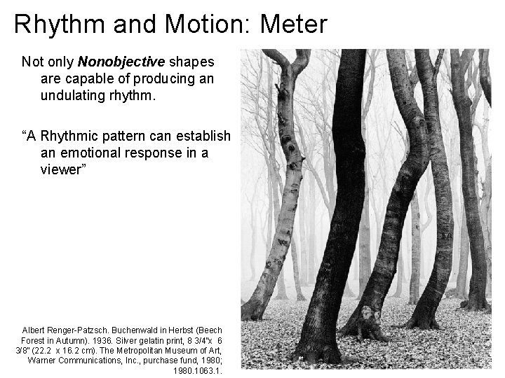 Rhythm and Motion: Meter Not only Nonobjective shapes are capable of producing an undulating