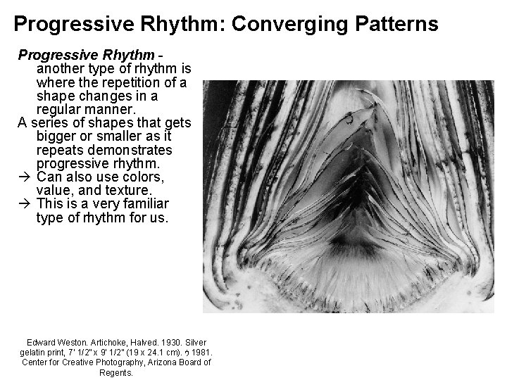 Progressive Rhythm: Converging Patterns Progressive Rhythm another type of rhythm is where the repetition