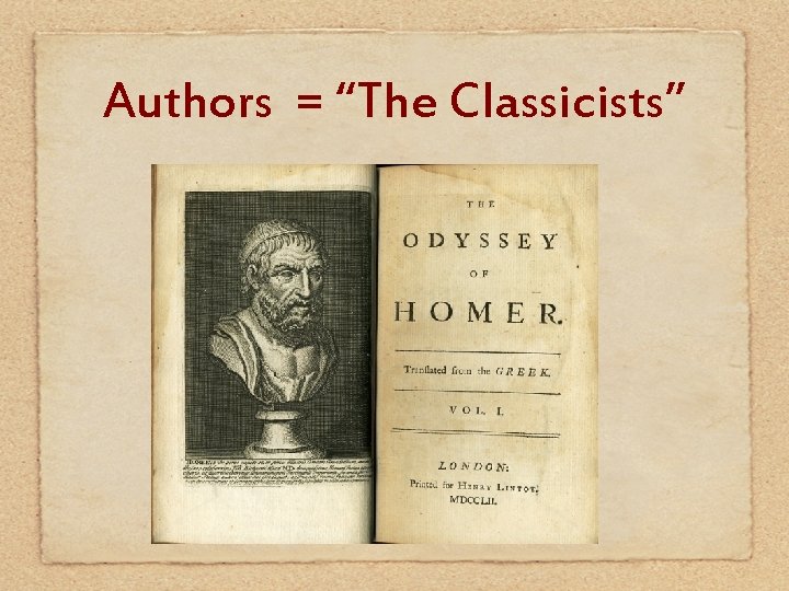 Authors = “The Classicists” 