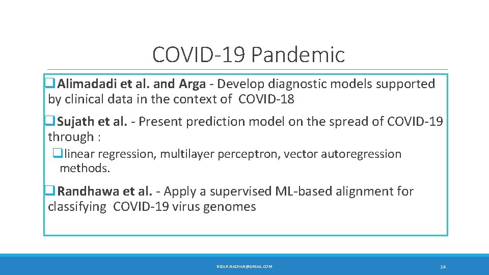 COVID-19 Pandemic q. Alimadadi et al. and Arga - Develop diagnostic models supported by COVID-19 Pandemic q. Alimadadi et al. and Arga - Develop diagnostic models supported by