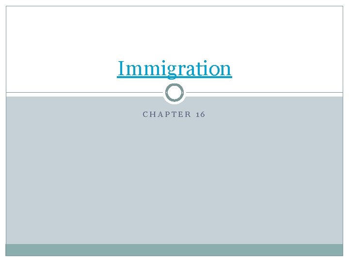 Immigration CHAPTER 16 