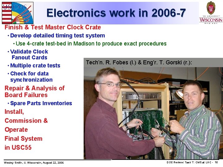 Electronics work in 2006 -7 Finish & Test Master Clock Crate • Develop detailed