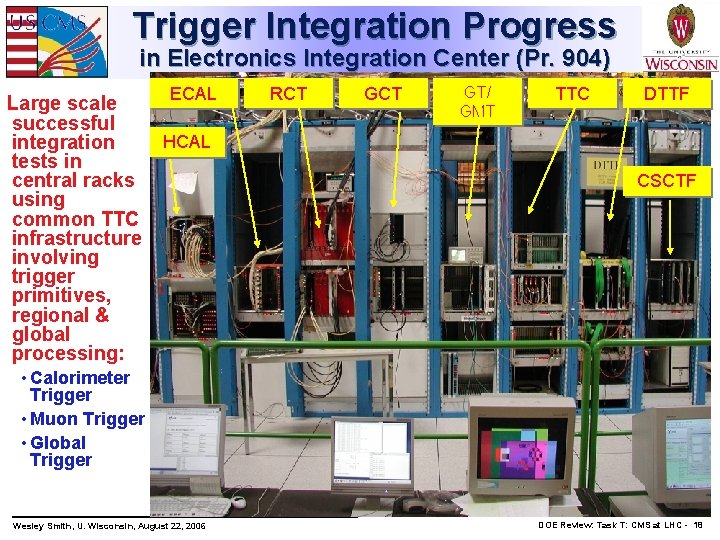 Trigger Integration Progress in Electronics Integration Center (Pr. 904) Large scale successful integration tests