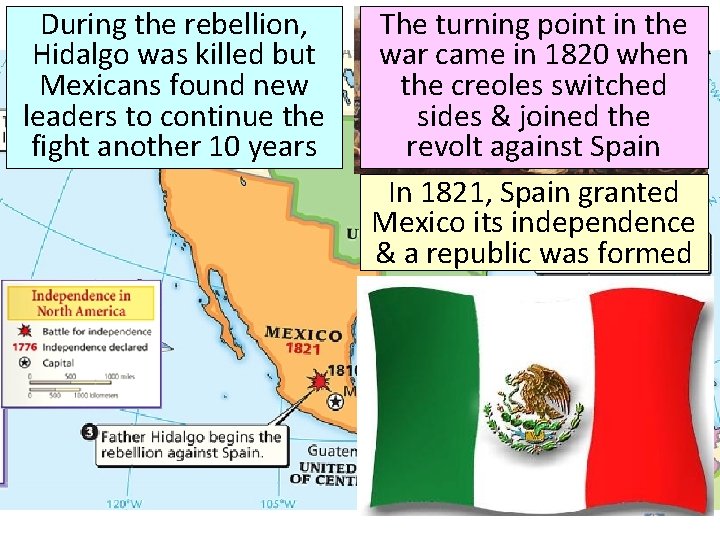 During the rebellion, Hidalgo was killed but Mexicans found new leaders to continue the