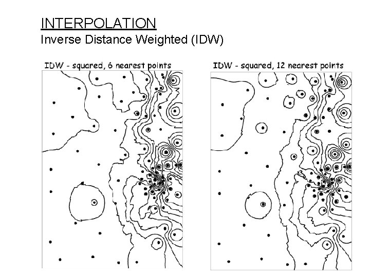 INTERPOLATION Inverse Distance Weighted (IDW) INTERPOLATION Inverse Distance Weighted (IDW)