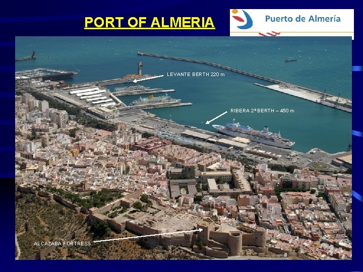 PORT OF ALMERIA LEVANTE BERTH 220 m RIBERA 2º BERTH – 450 m ALCAZABA