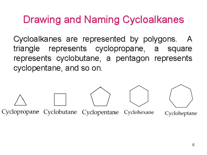 ORGANIC CHEMISTRY 1 Cycloalkanes Synthesis and Properties BY