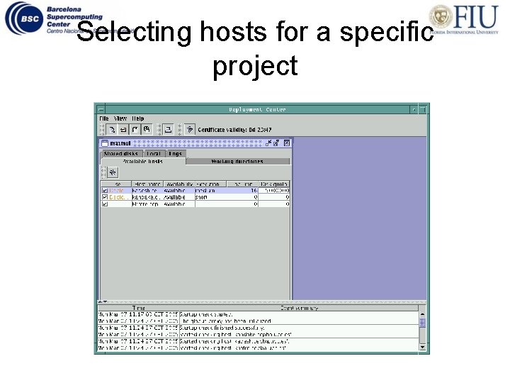 Selecting hosts for a specific project 