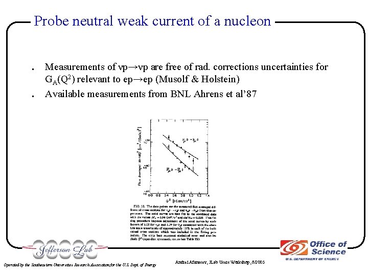 Probe neutral weak current of a nucleon . . Measurements of νp→νp are free