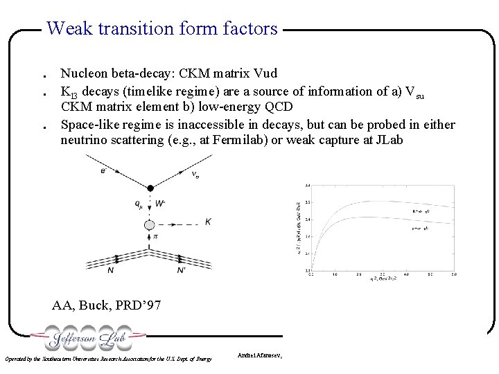 Weak transition form factors . . . Nucleon beta-decay: CKM matrix Vud Kl 3