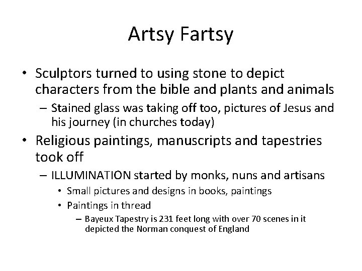 Artsy Fartsy • Sculptors turned to using stone to depict characters from the bible