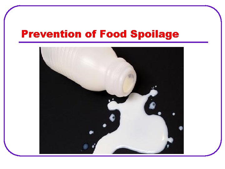 Prevention of Food Spoilage 