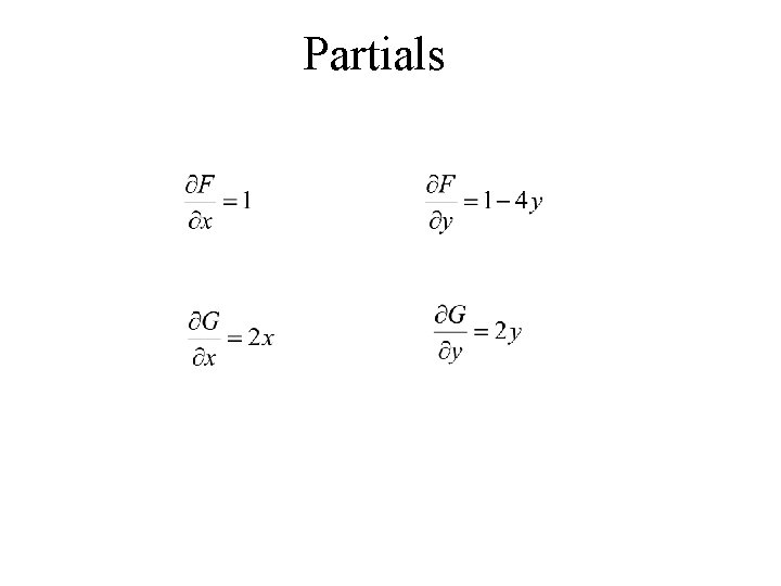 Partials 