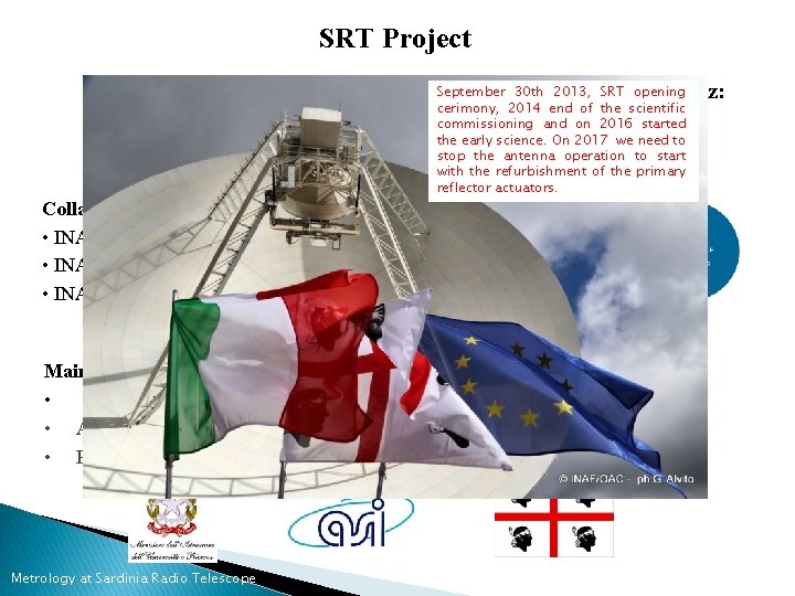 SRT Project September 30 th 2013, 0. 3 -115 SRT opening 64 m diameter
