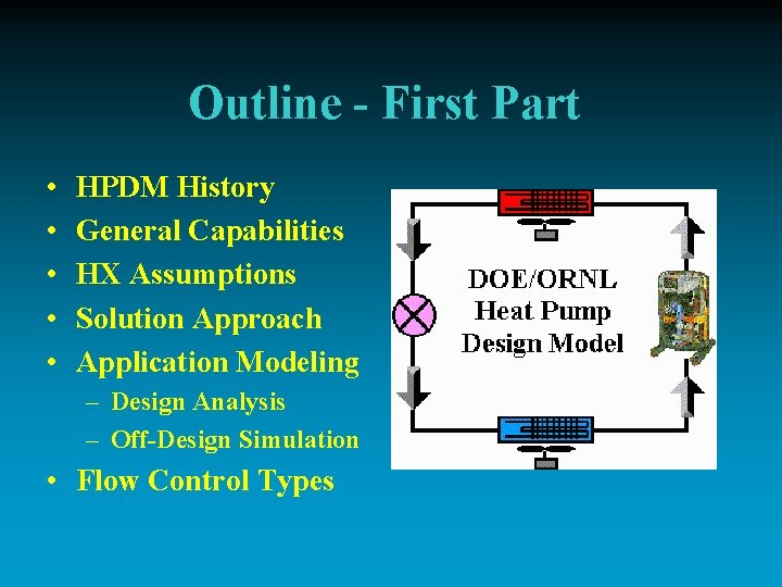 Outline - First Part • • • HPDM History General Capabilities HX Assumptions Solution