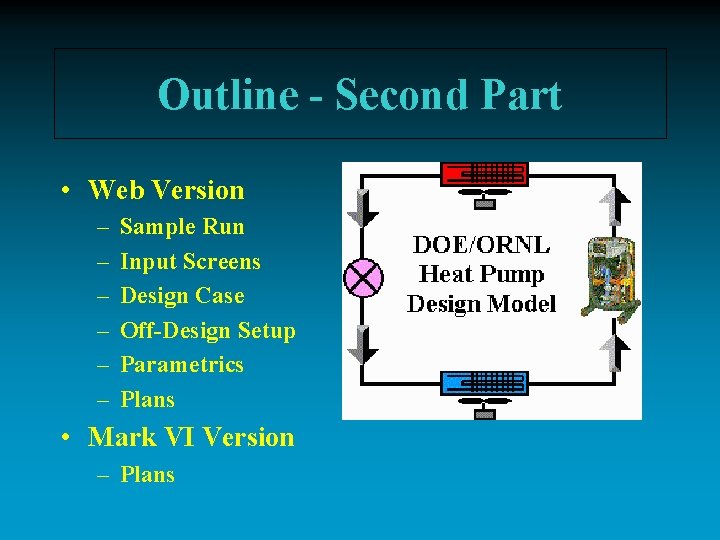 Outline - Second Part • Web Version – – – Sample Run Input Screens