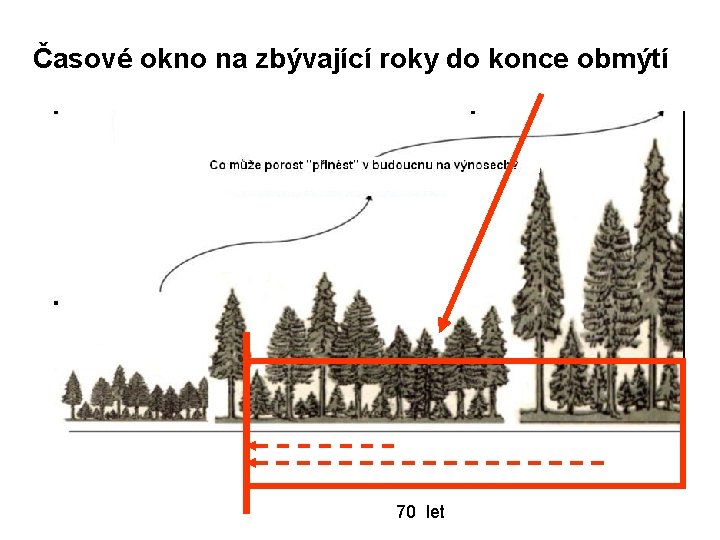 Časové okno na zbývající roky do konce obmýtí 70 let 