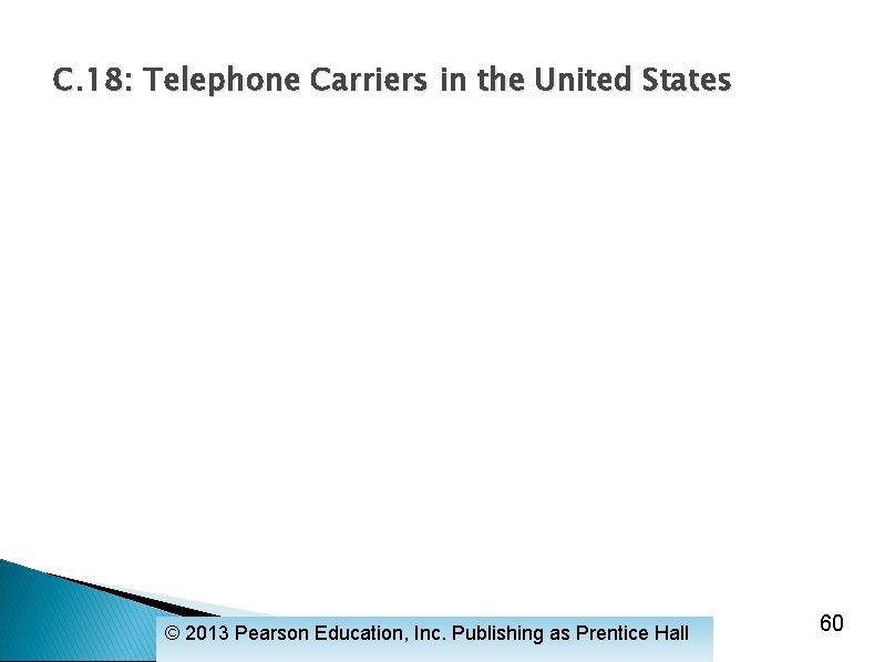 C. 18: Telephone Carriers in the United States © 2013 Pearson Education, Inc. Prentice