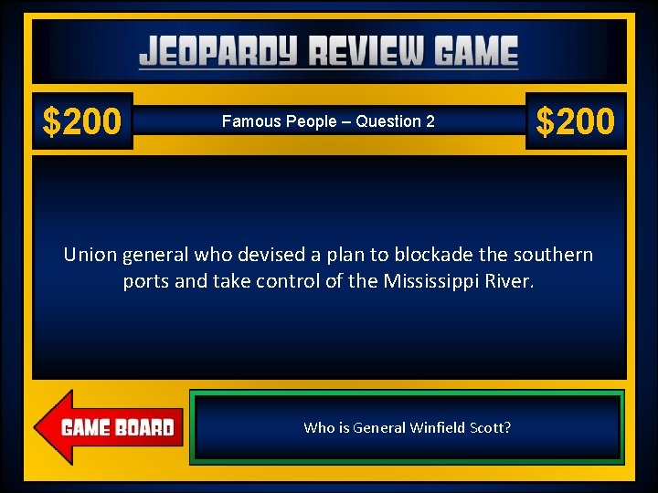 Jeopardy Review Game US History 2 – Chapter 18 – World War I $200