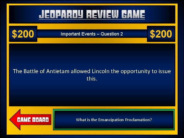 Jeopardy Review Game US History 2 – Chapter 18 – World War I $200