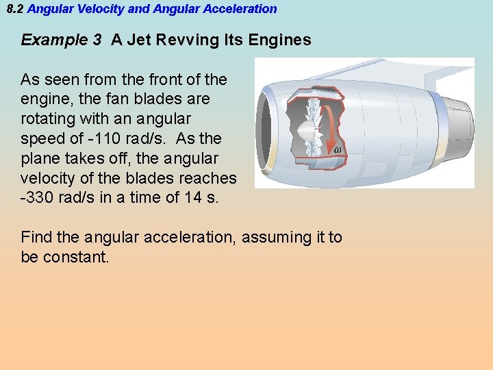 8. 2 Angular Velocity and Angular Acceleration Example 3 A Jet Revving Its Engines