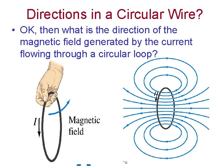 Directions in a Circular Wire? • OK, then what is the direction of the