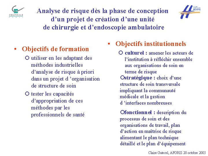 Analyse de risque dès la phase de conception d’un projet de création d’une unité