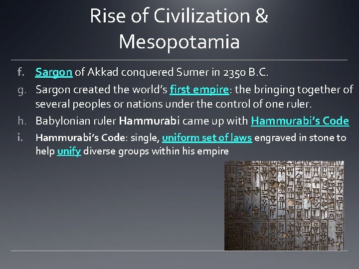 Outcome Rise of Civilization Mesopotamia WARM UP January