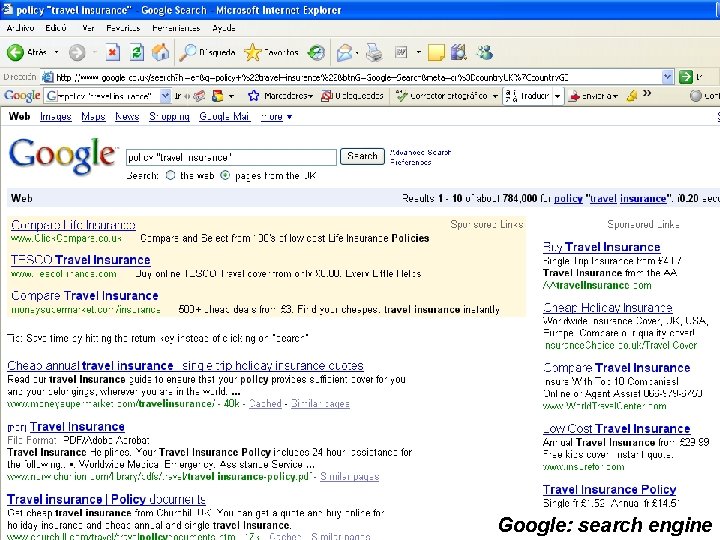 Google: search engine 