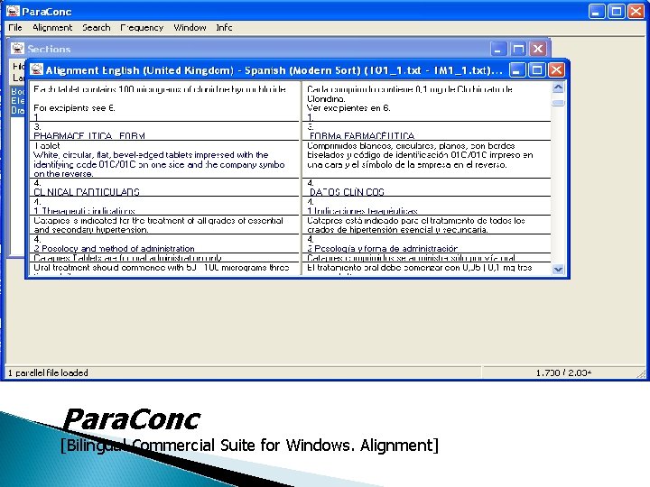 Para. Conc [Bilingual Commercial Suite for Windows. Alignment] 