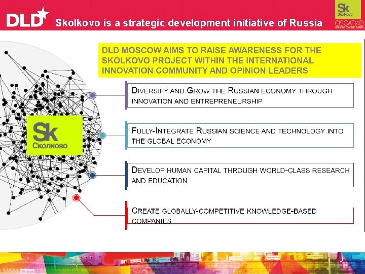 Skolkovo is a strategic development initiative of Russia 3 