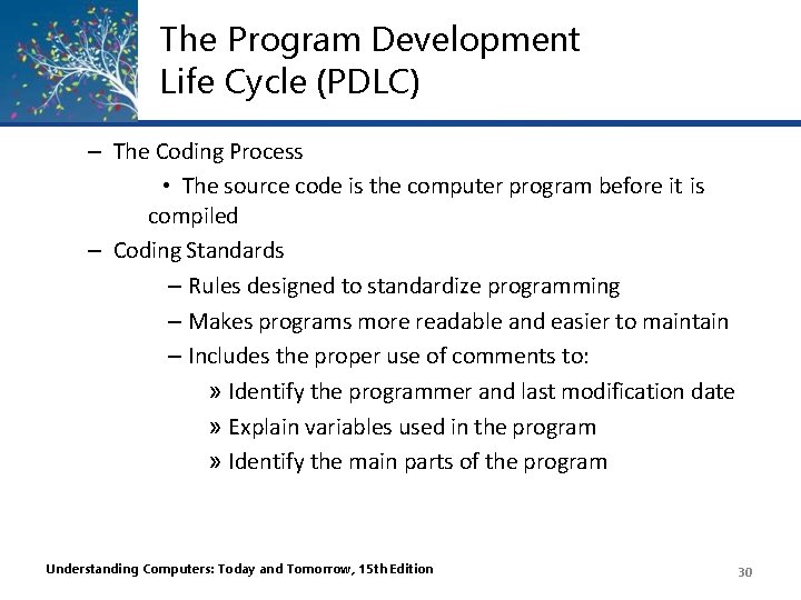 The Program Development Life Cycle (PDLC) – The Coding Process • The source code The Program Development Life Cycle (PDLC) – The Coding Process • The source code