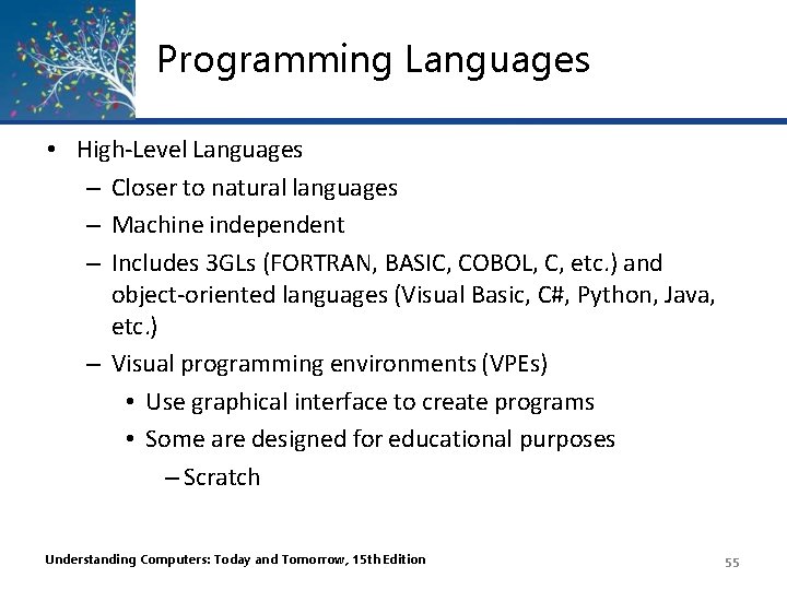 Programming Languages • High-Level Languages – Closer to natural languages – Machine independent – Programming Languages • High-Level Languages – Closer to natural languages – Machine independent –
