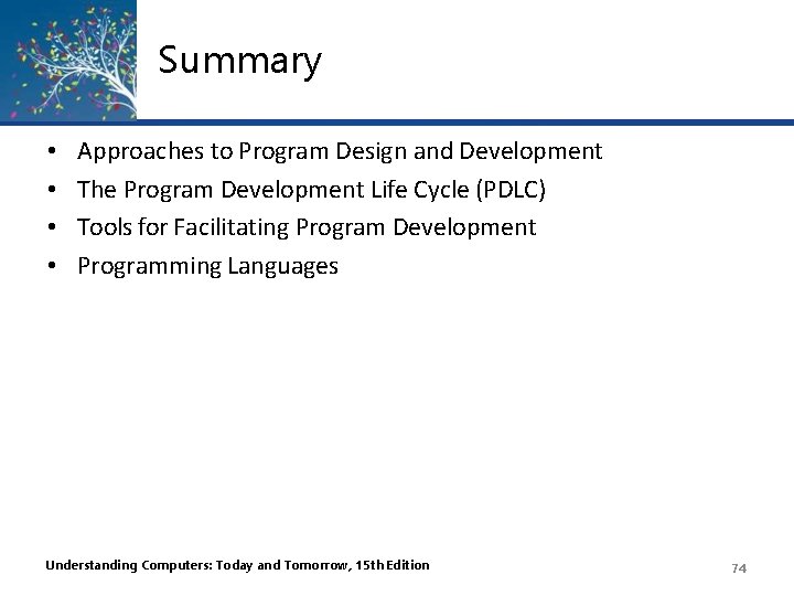 Summary • • Approaches to Program Design and Development The Program Development Life Cycle Summary • • Approaches to Program Design and Development The Program Development Life Cycle
