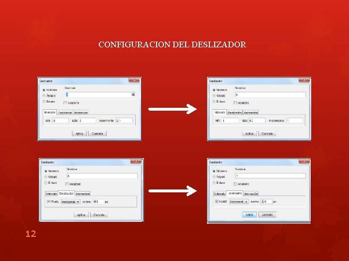 CONFIGURACION DEL DESLIZADOR 12 