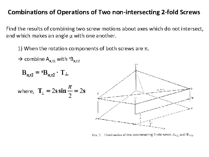 Combinations of Operations of Two non-intersecting 2 -fold Screws Find the results of combining