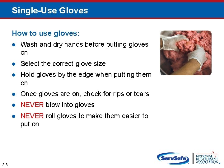 Single-Use Gloves How to use gloves: 3 -6 l Wash and dry hands before Single-Use Gloves How to use gloves: 3 -6 l Wash and dry hands before