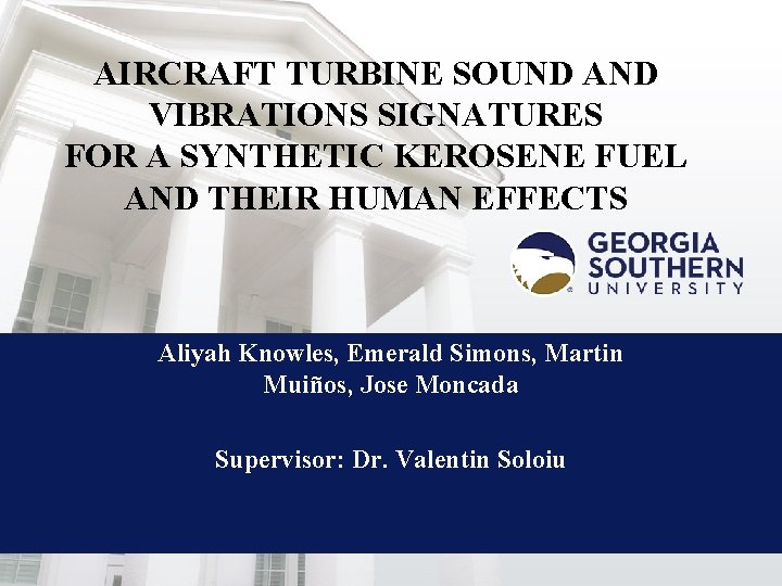 AIRCRAFT TURBINE SOUND AND VIBRATIONS SIGNATURES FOR A SYNTHETIC KEROSENE FUEL AND THEIR HUMAN