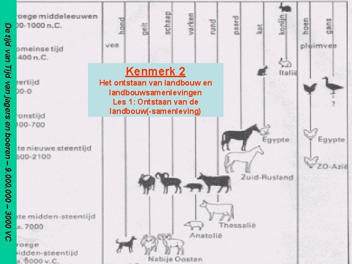 De tijd van Tijd van jagers en boeren – 9. 000 – 3000 VC