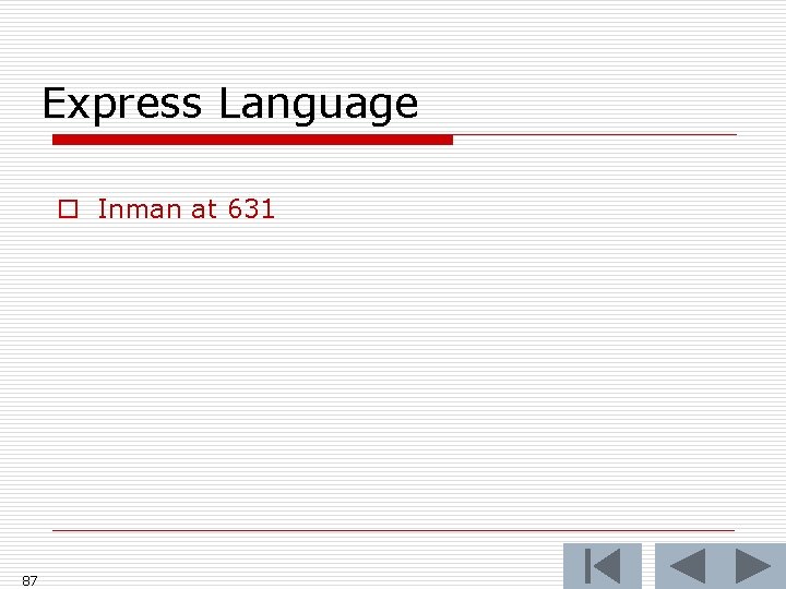 Express Language o Inman at 631 87 